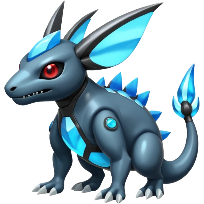 Shiny Futuristic Dusclops-Dusknoir-Salandit-Glaceon-Fakémon-hybrid-creature (full body)  emoji