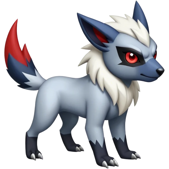Edgy cool Absol-Zorua-Zangoose-Houndour-Poochyena-creature-hybrid full body  emoji