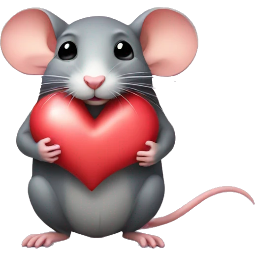 A rat embraces the heart emoji