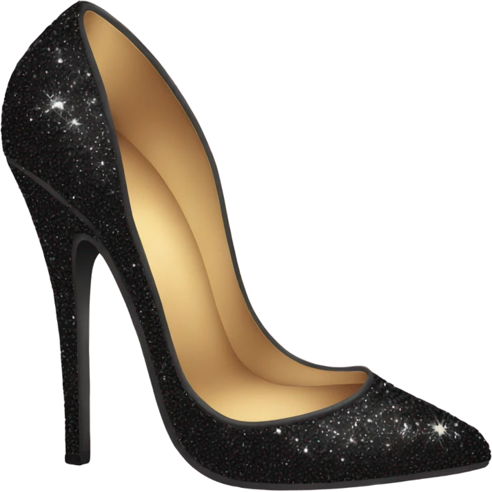 all black sparkly high heel emoji