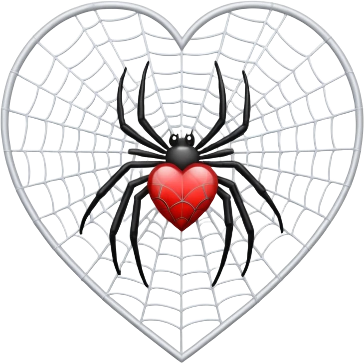 An heart emoji made up of SPIDER web emoji