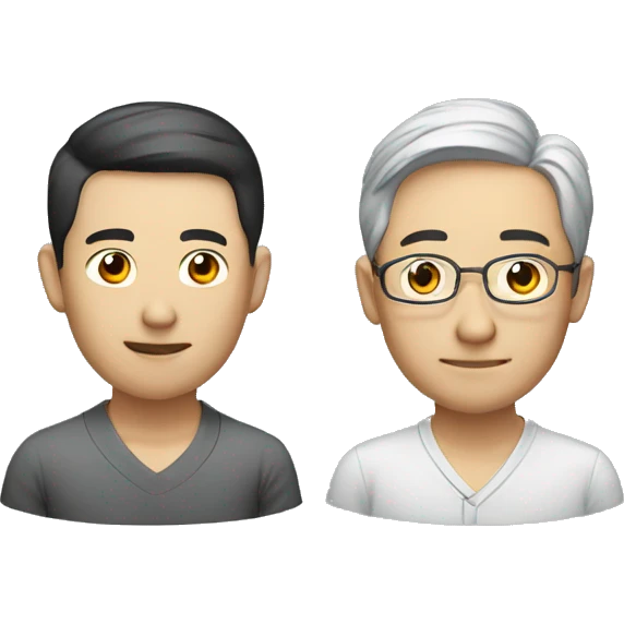 2 chinese male Math teachers  emoji