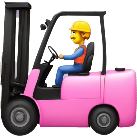 pink forklift with driver emoji