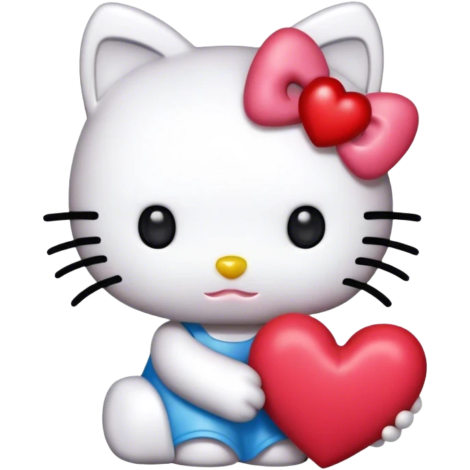 hello kitty with heart emoji