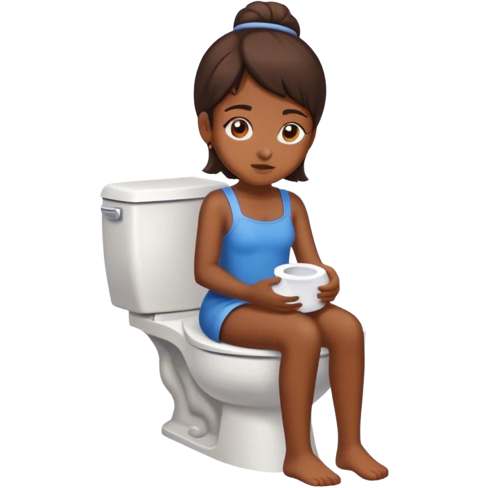 Girl sitting on toilet emoji
