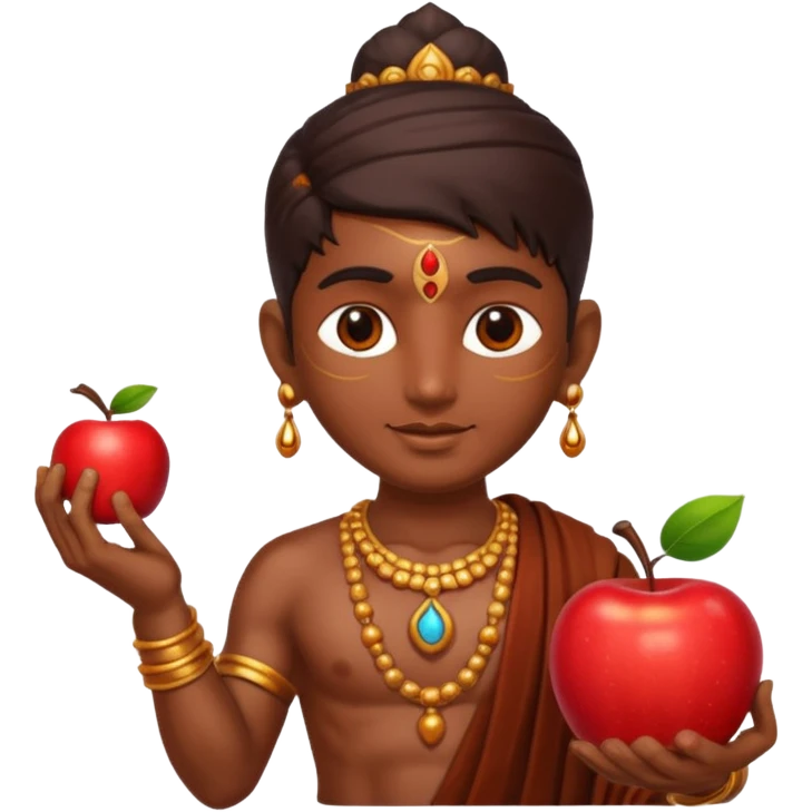 india god with an apple emoji