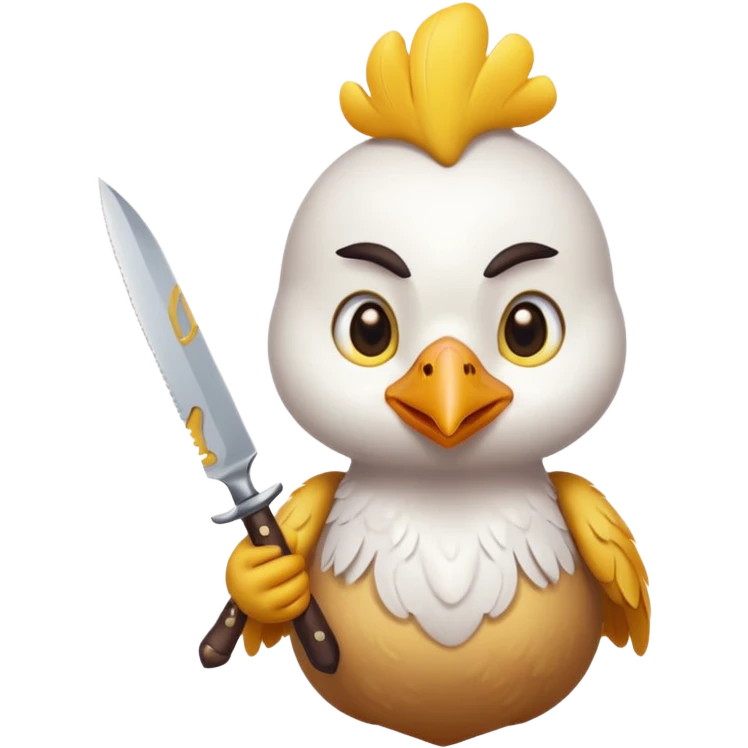 little chicken holding knive emoji
