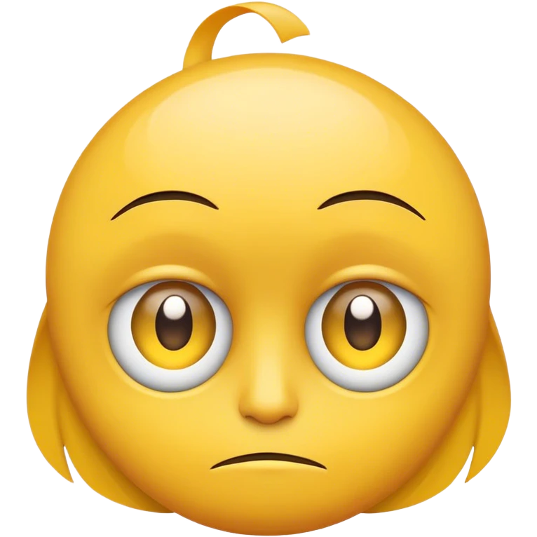 make a yellow circle head side eyeing  emoji