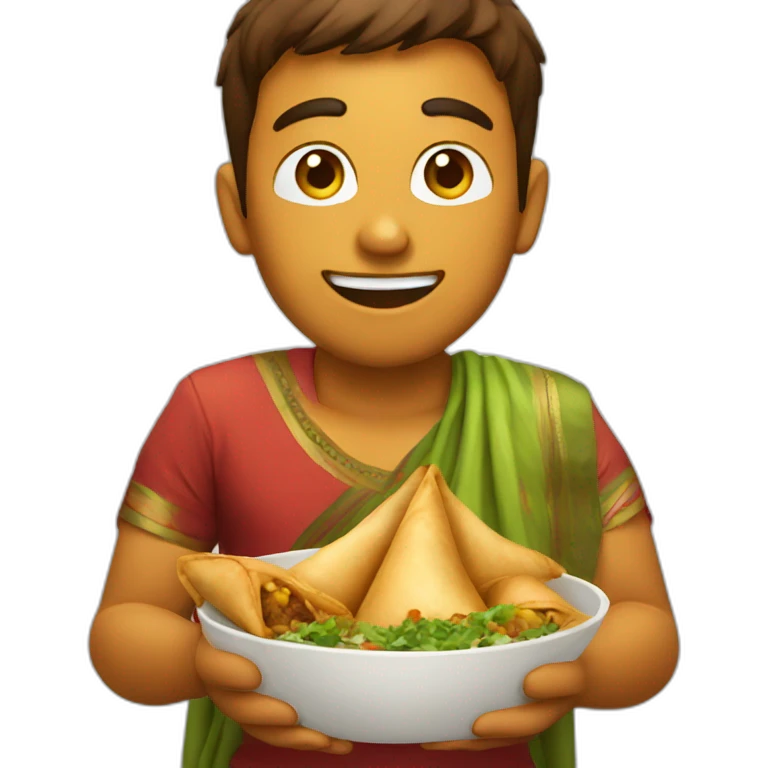 indian eating samosa emoji