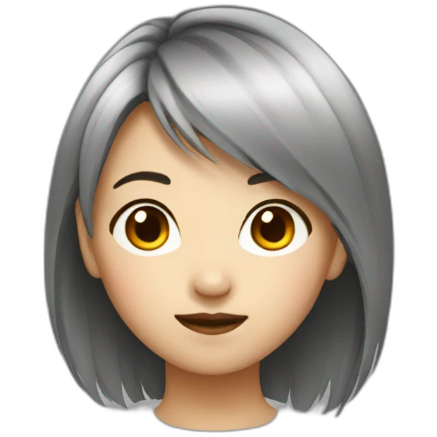 Asian girl with boyish hair emoji