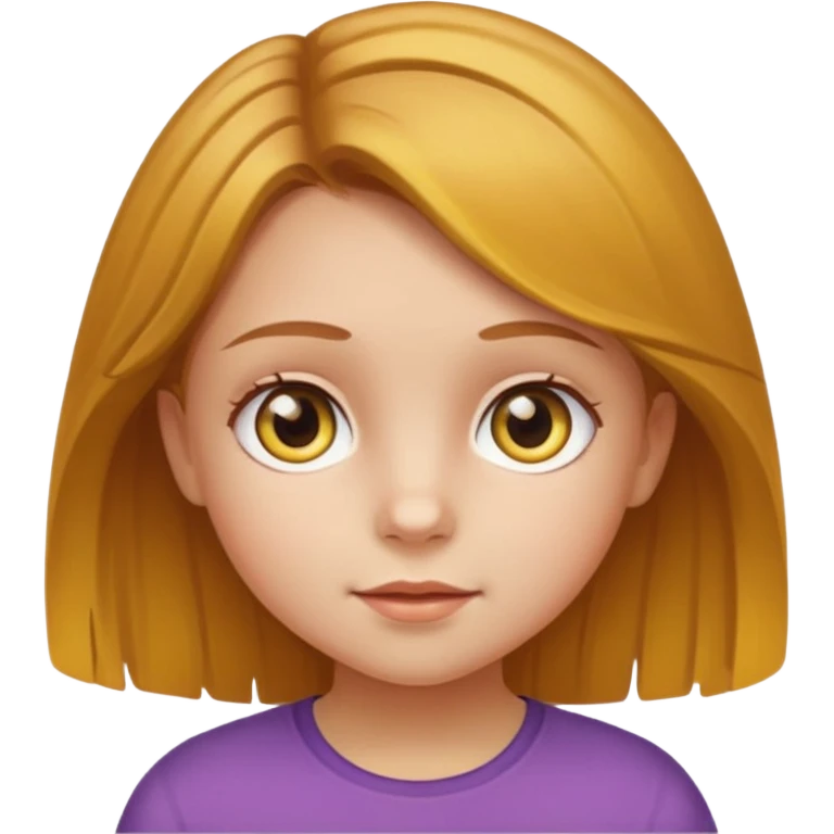 Sarı ve kumralımsı saç ela gözlü kücük kız emoji