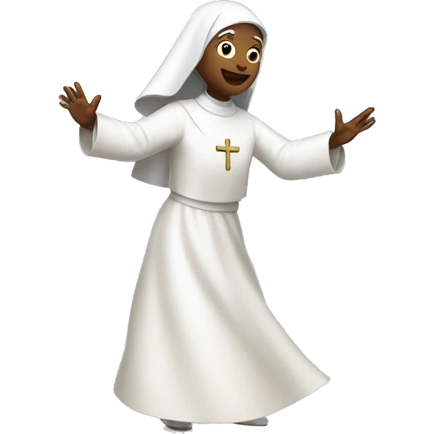 white Nun dancing  emoji