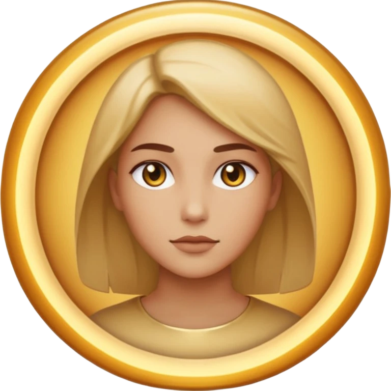 un joli personne de face dans un rond  emoji