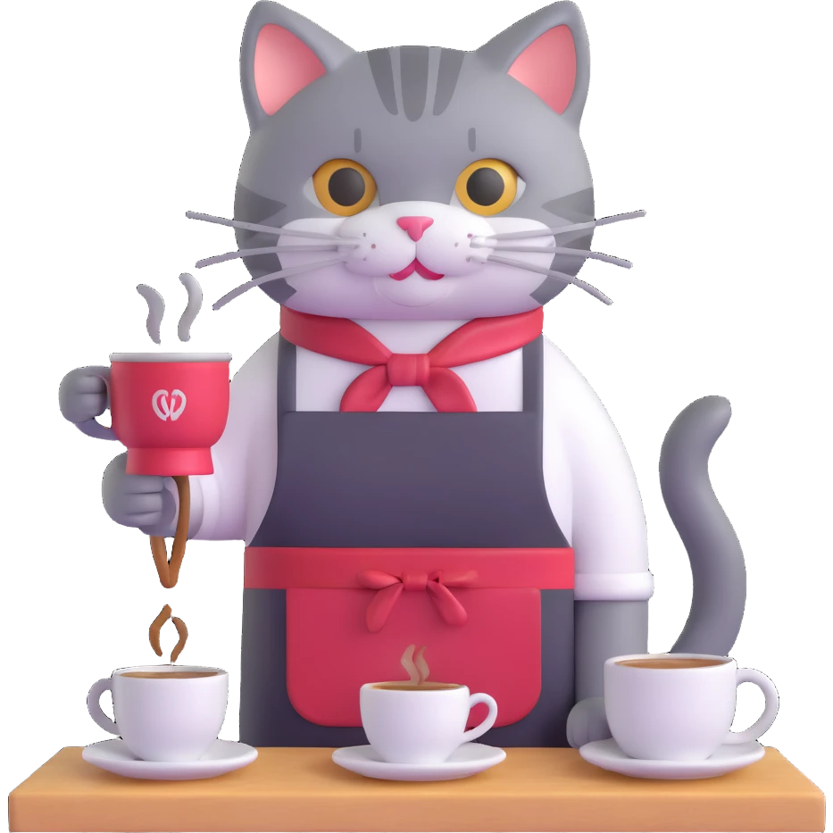 cat barista making coffee emoji