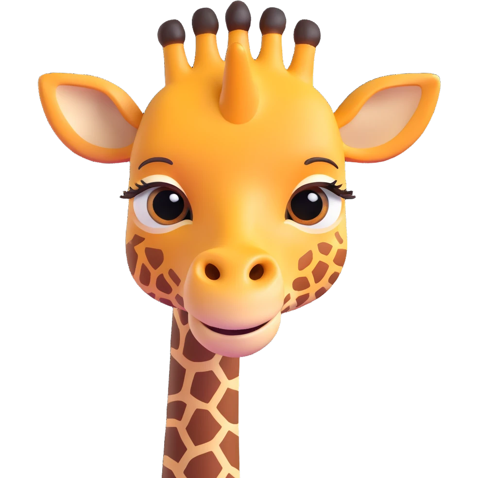 A deadpan giraffe staring straight ahead with half-lidded eyes, a flat mouth, and zero enthusiasm. The expression should scream 'really?' or 'bruh.' Use sharp, angled eyebrows and minimal details for maximum sarcasm. emoji