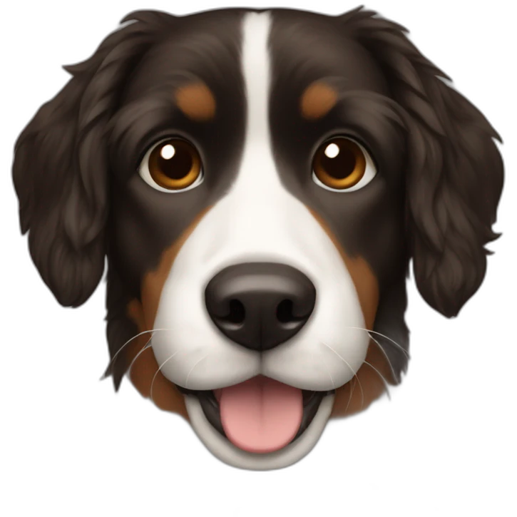 dark fur with brown white dog emoji