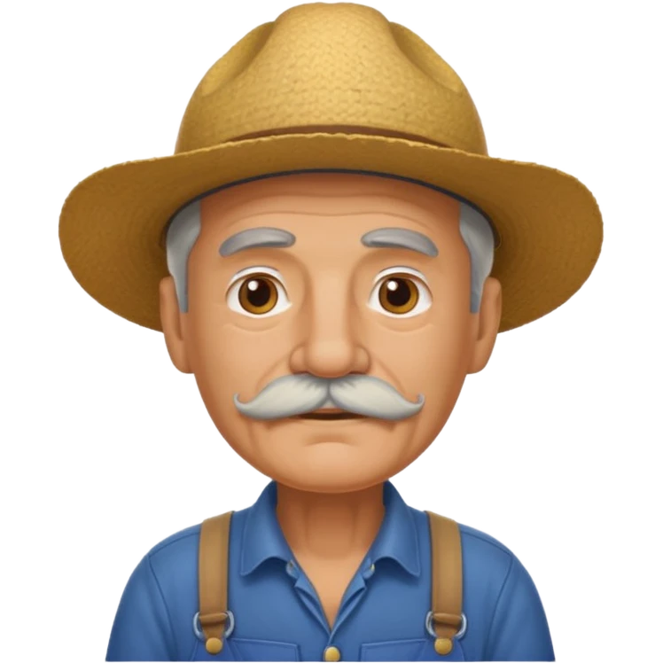 old man wear with mustache wearing farmer's uniform  emoji