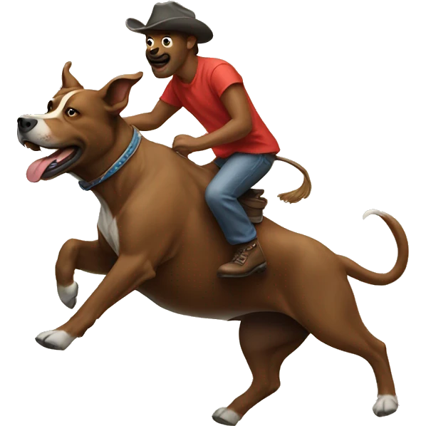 Dog riding a bull emoji