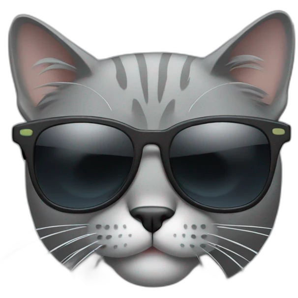 Gray cat with sunglasses emoji