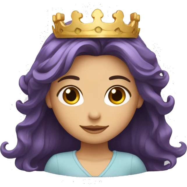 Une fille avec des cheveux longs avec la couronne d’ange emoji
