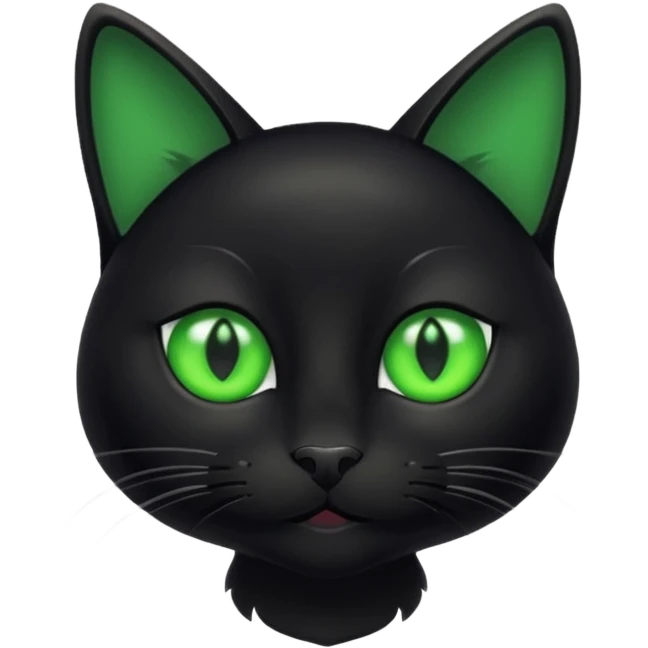 Black cat with green eyes emoji