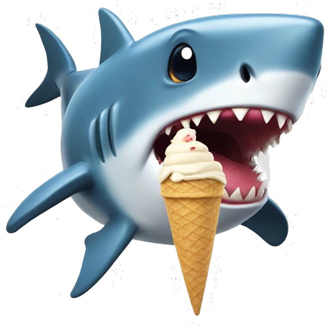 Shark eating ice cream  emoji