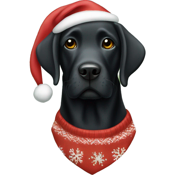 Black Labrador with Christmas shirt  emoji