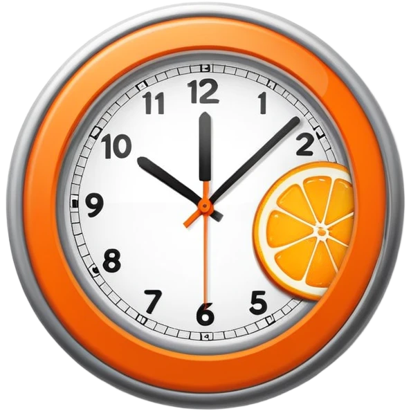 24h clock orange emoji