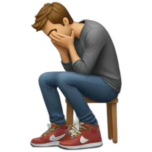 Man kissing a shoe emoji