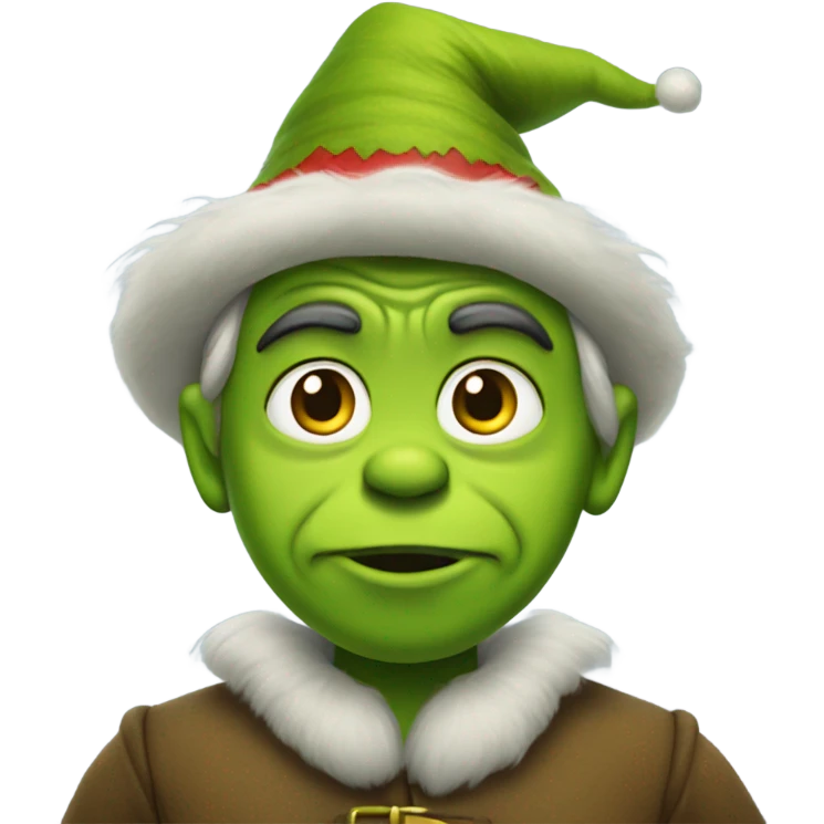 Pilgrim dressed up as grinch emoji
