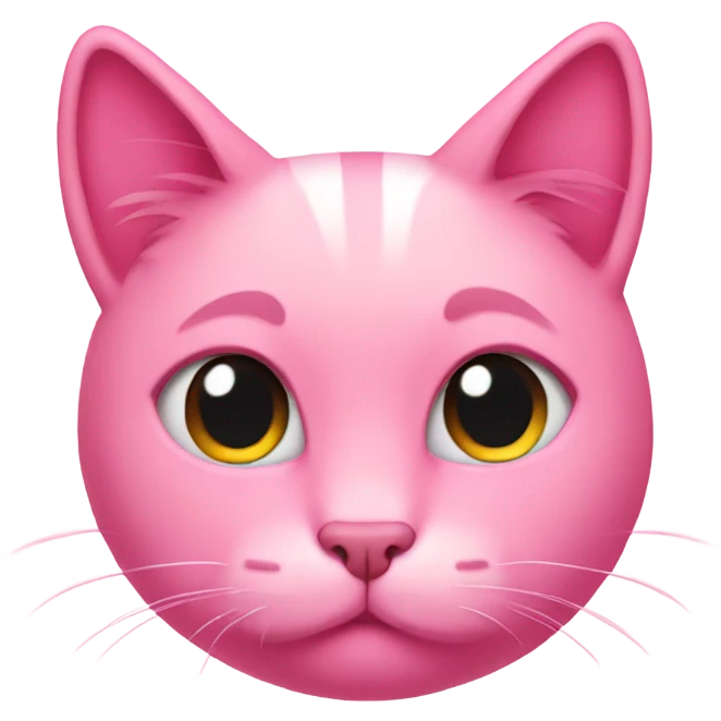 Pink cat in love emoji
