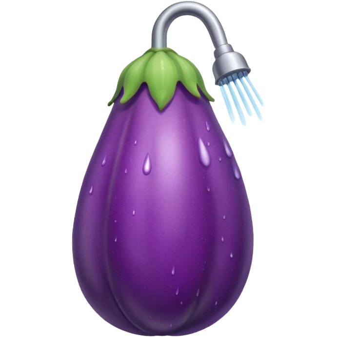 An eggplant in the shower emoji