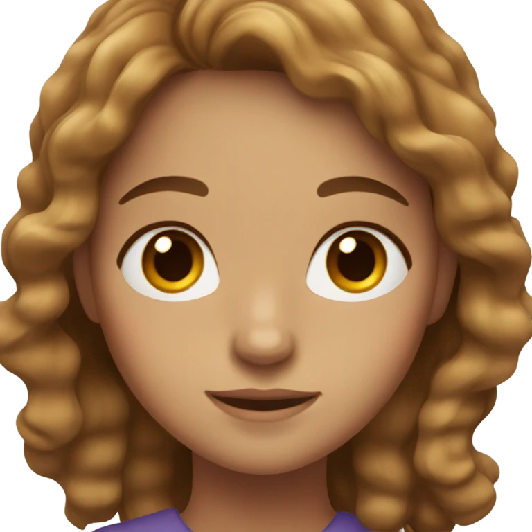 wavy girl with light brown hair and hazel eyes with freckles emoji