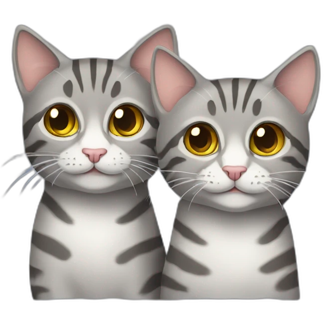 two gray tabby cats emoji