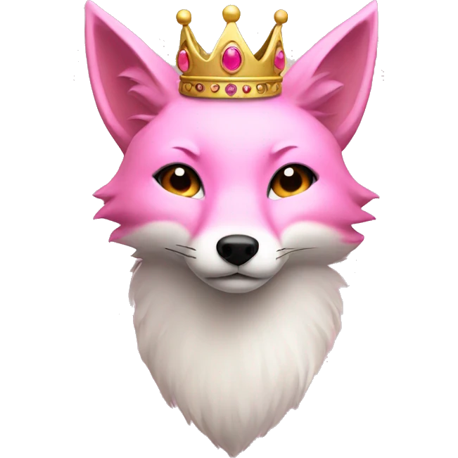 Pink fox with a crown emoji
