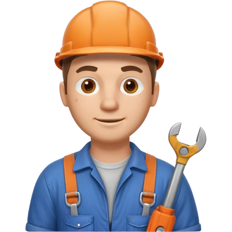 mechanic man portrait, head and shoulders only, wearing work overalls, holding a wrench, slight grease marks on face, confident friendly expression, garage workshop vibe, 3D cartoon style, mobile game icon style, clean background, no text, no watermark
  emoji