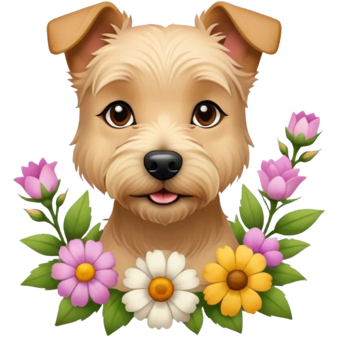 Terrier with flowers  emoji