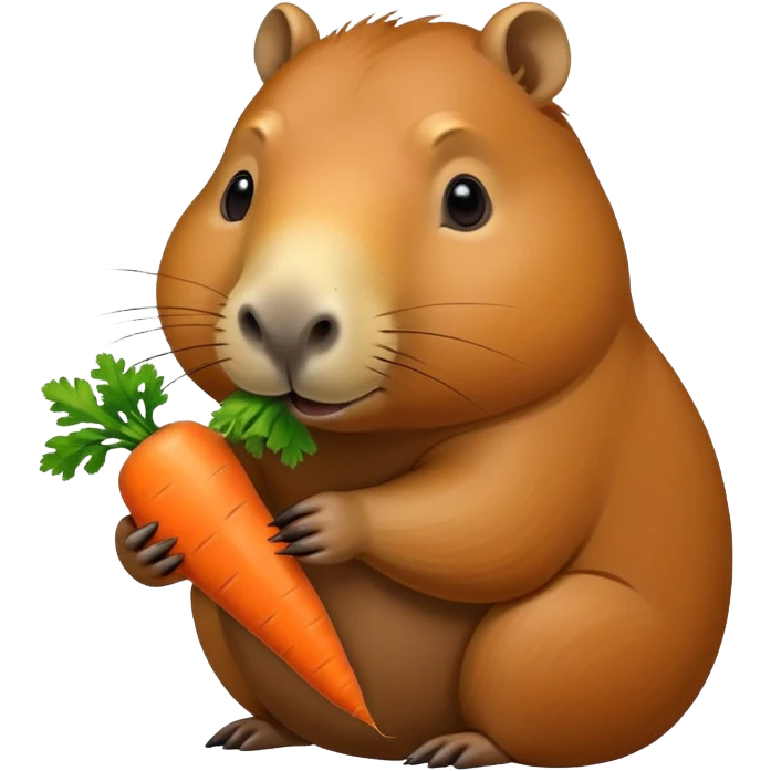 Capybara eating a carrot emoji