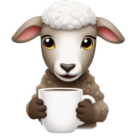 a lamb drinking hot chocolate emoji