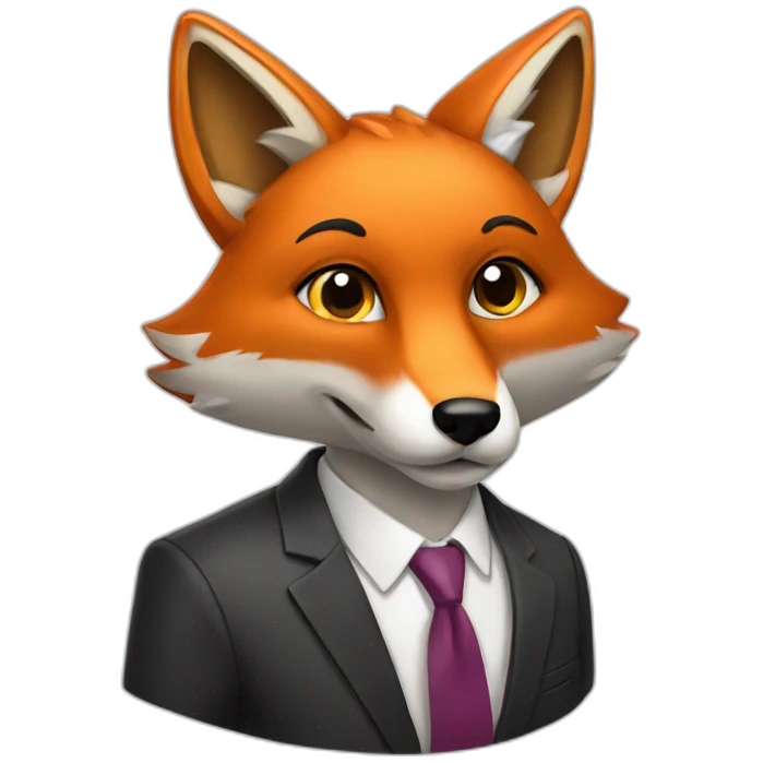 fox with a suit emoji