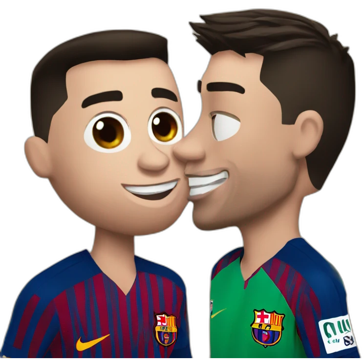 Ronaldo kiss messi emoji