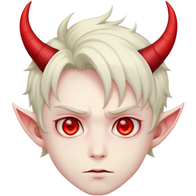 Anime devil boy with horns and red eyes emoji