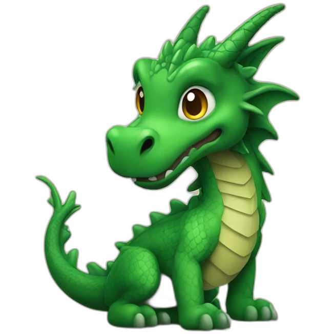 Green wooden dragon emoji