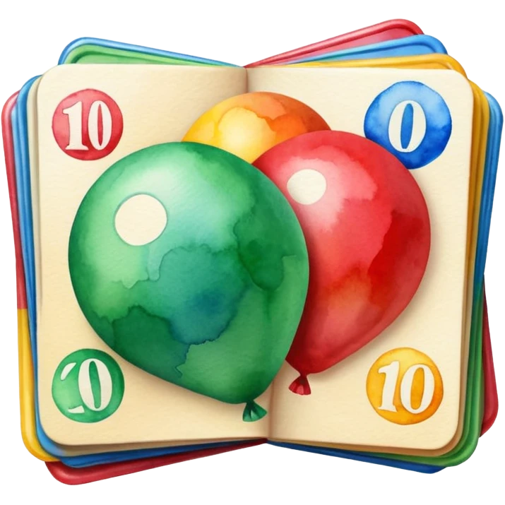 watercolor Lotto cards book emoji