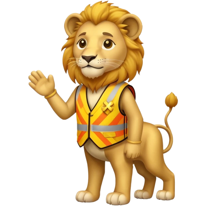 Lion with a cross walk vest on emoji