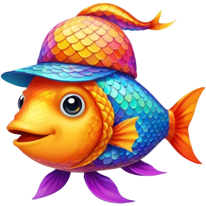 poisson avec chapeau emoji