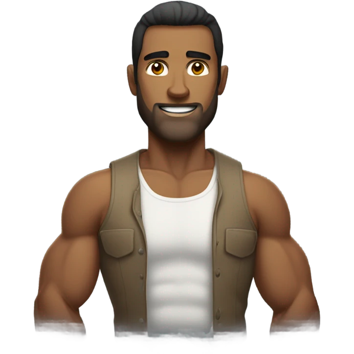 Homme cheveux long avec corp  emoji