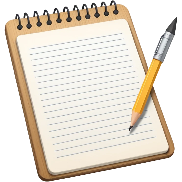 notebook with pencil emoji