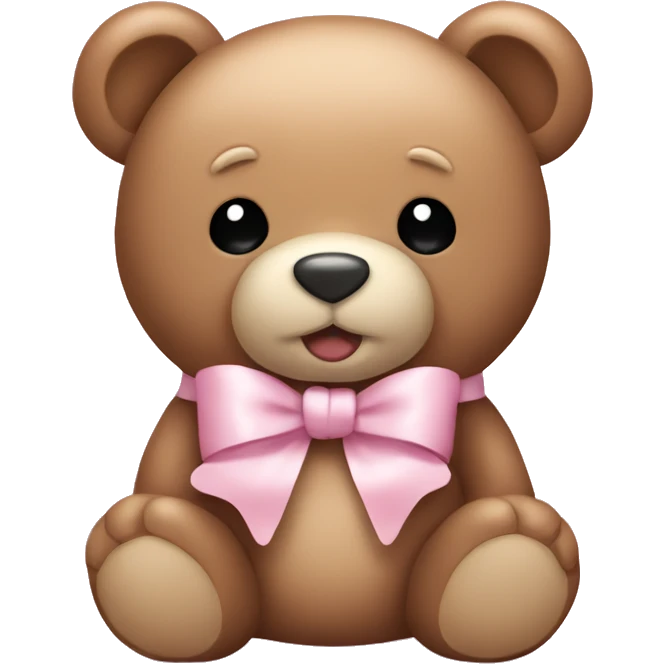 Teddy bear with light pink bow  emoji