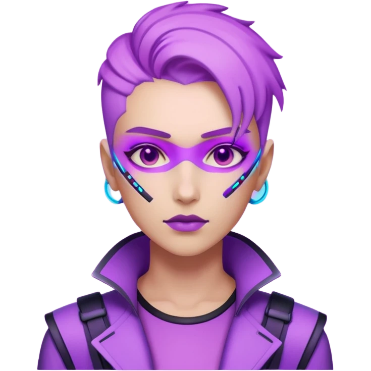 neutre gender neon cyberpunk light purple, I don't want you to use props emoji
